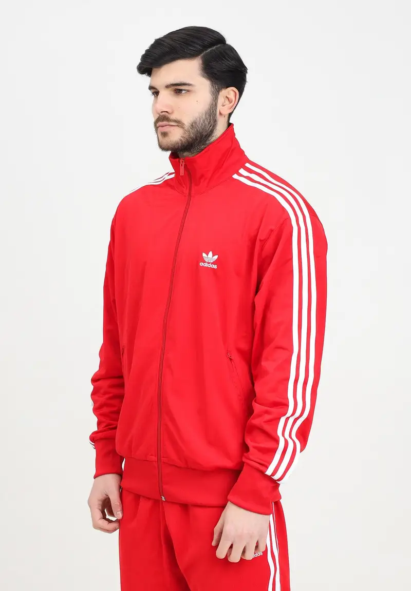 ADIDAS ORIGINALS Felpa con zip Adicolor Classics Firebird rossa da uomo