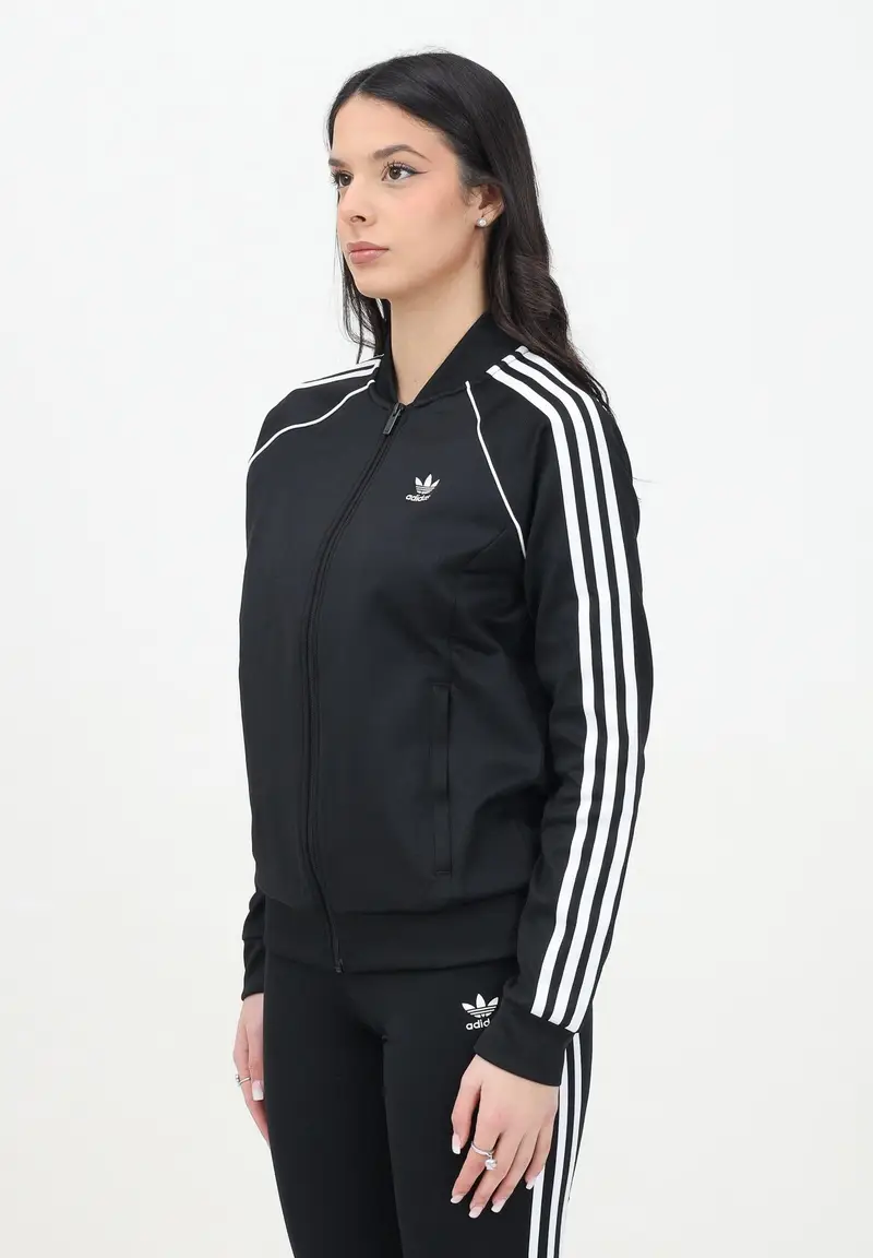 ADIDAS ORIGINALS Felpa con zip Adicolor Classics SST nera da donna