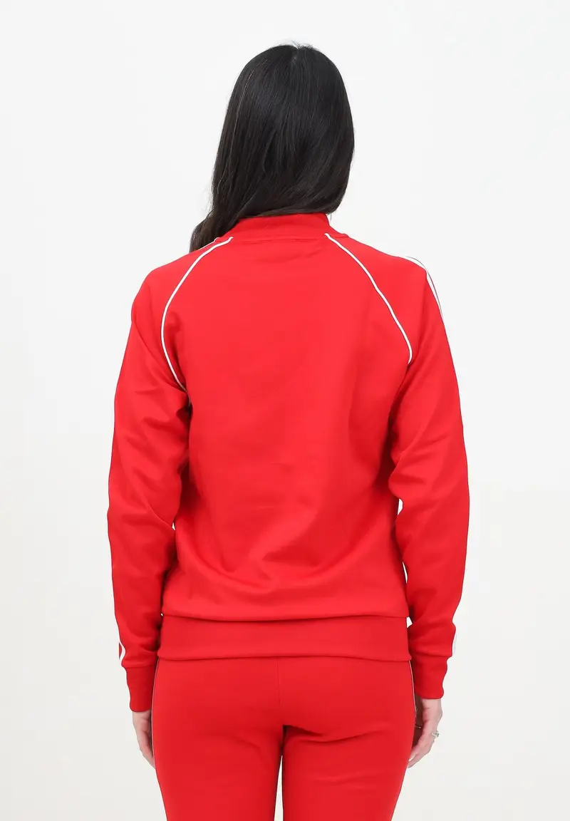 ADIDAS ORIGINALS Felpa con zip Adicolor Classics SST rossa da donna miniatura 2