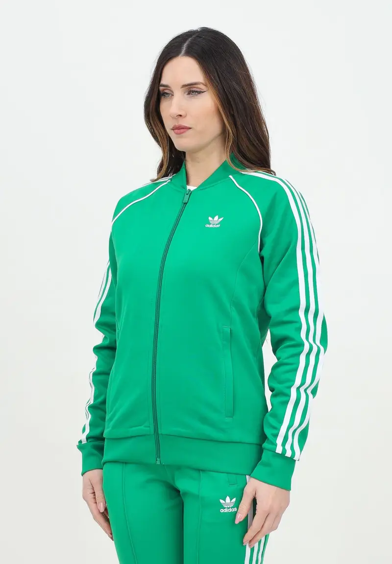 ADIDAS ORIGINALS Felpa con zip Adicolor Classics SST verde da donna