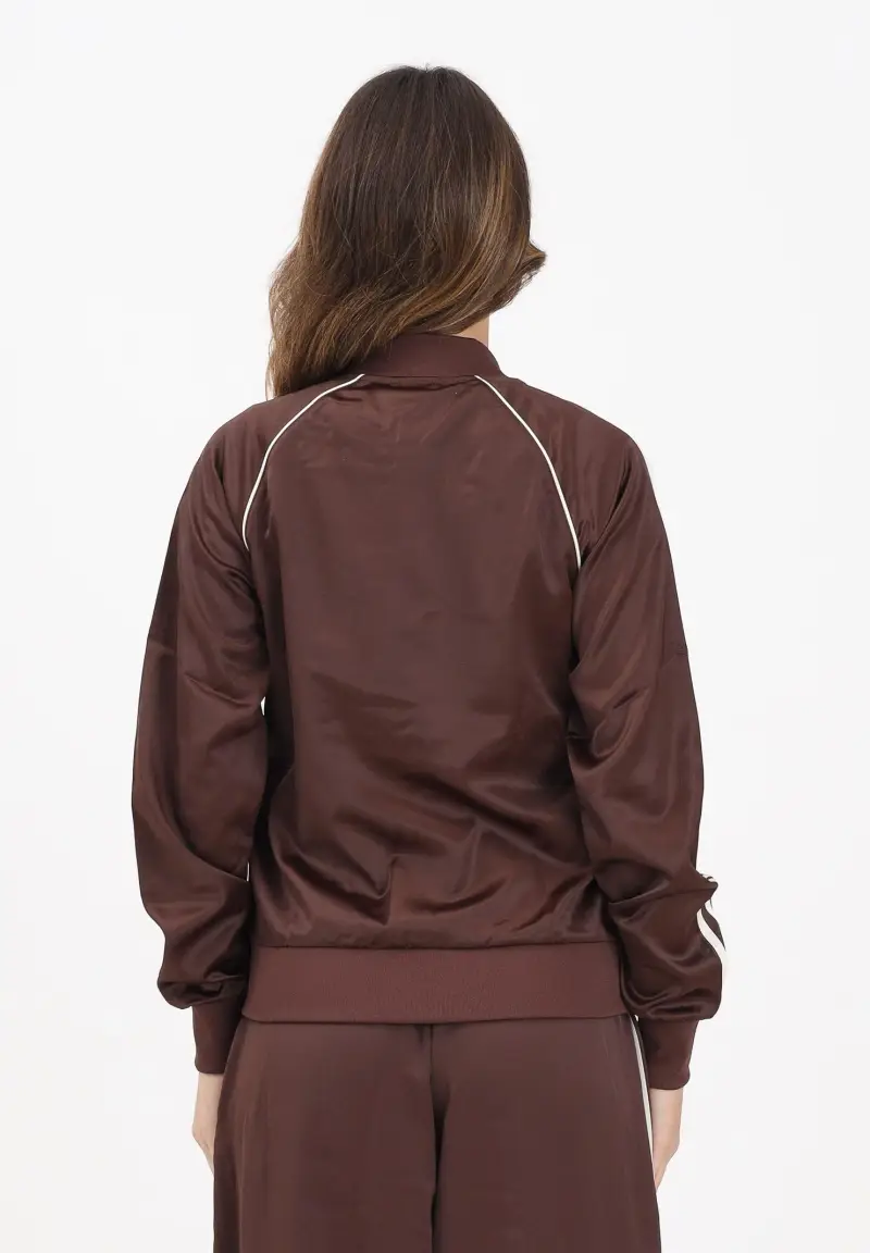 Felpa con zip Adicolor SST Satin marrone da donna miniatura 3
