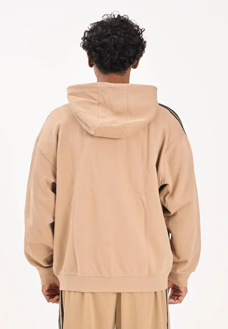 Felpa con zip adidas adicolor Oversize beige da uomo miniatura 3