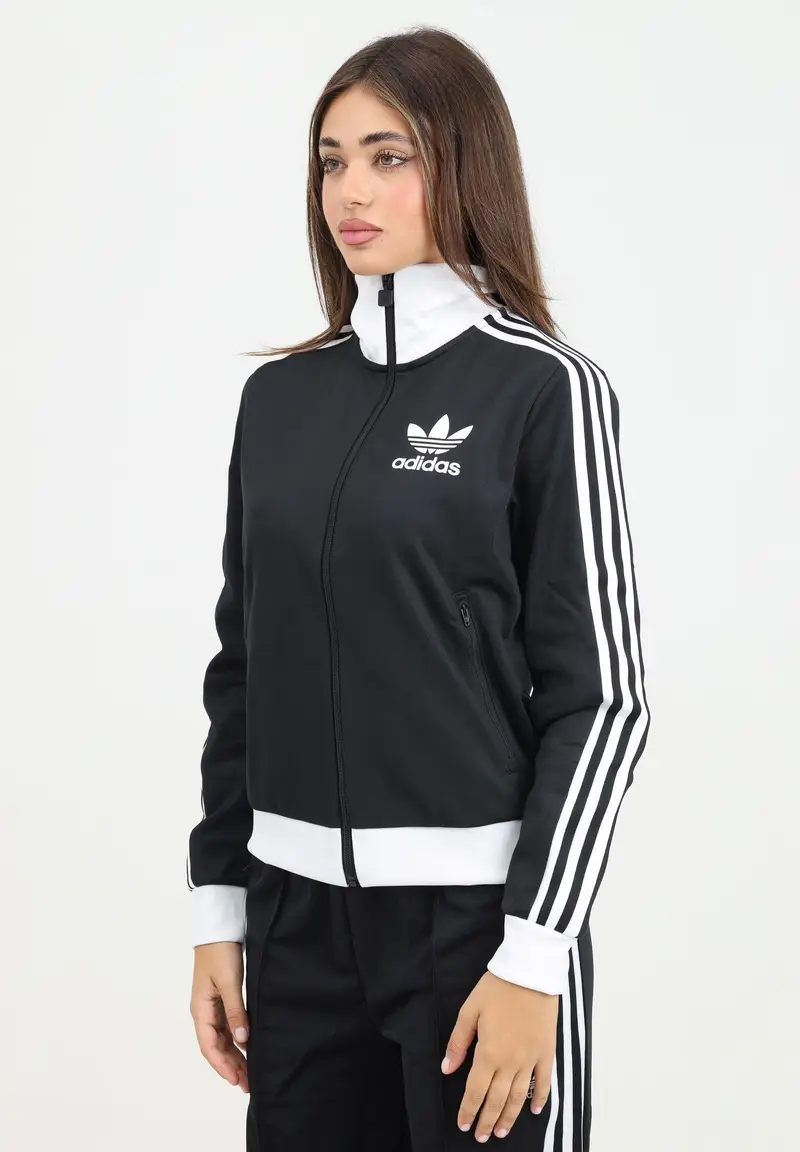ADIDAS ORIGINALS Felpa con zip Beckenbauer nera da donna