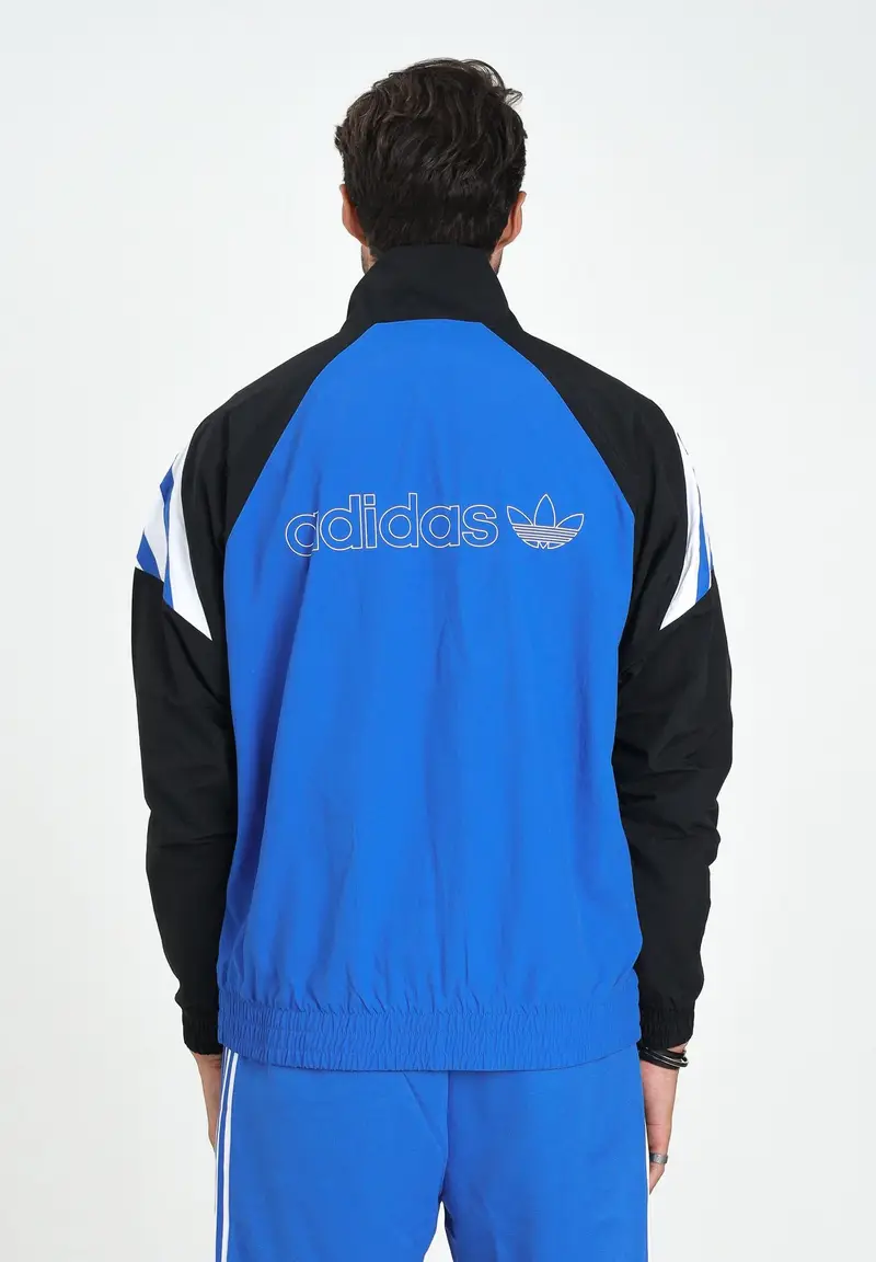 ADIDAS ORIGINALS Felpa con zip blu, bianca e nera da uomo miniatura 2