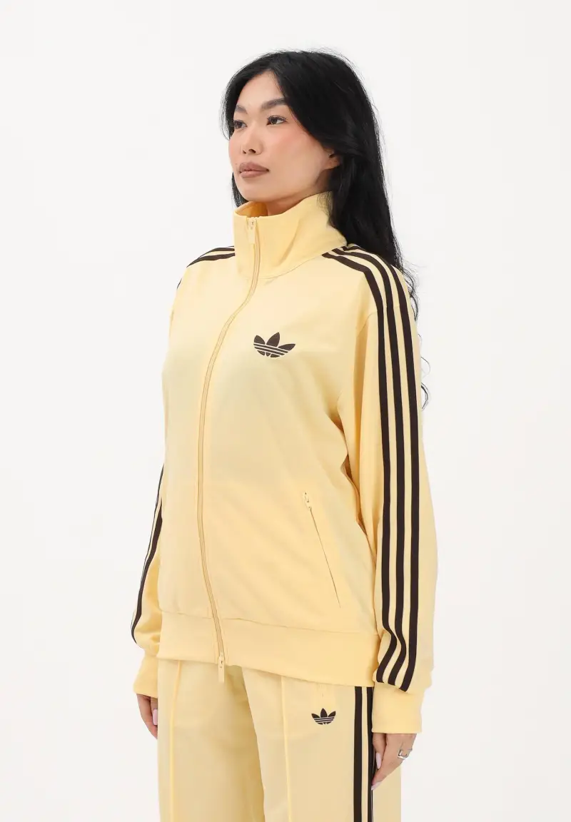 Felpa con zip FB TT Loose gialla da donna