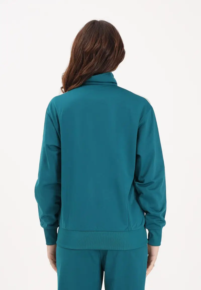 Felpa con zip FB TT Loose verde ottanio da donna miniatura 3