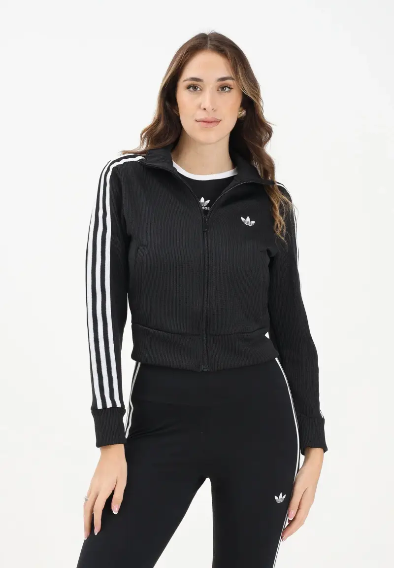 Felpa con zip Firebird Adicolor Knit nera da donna miniatura 2