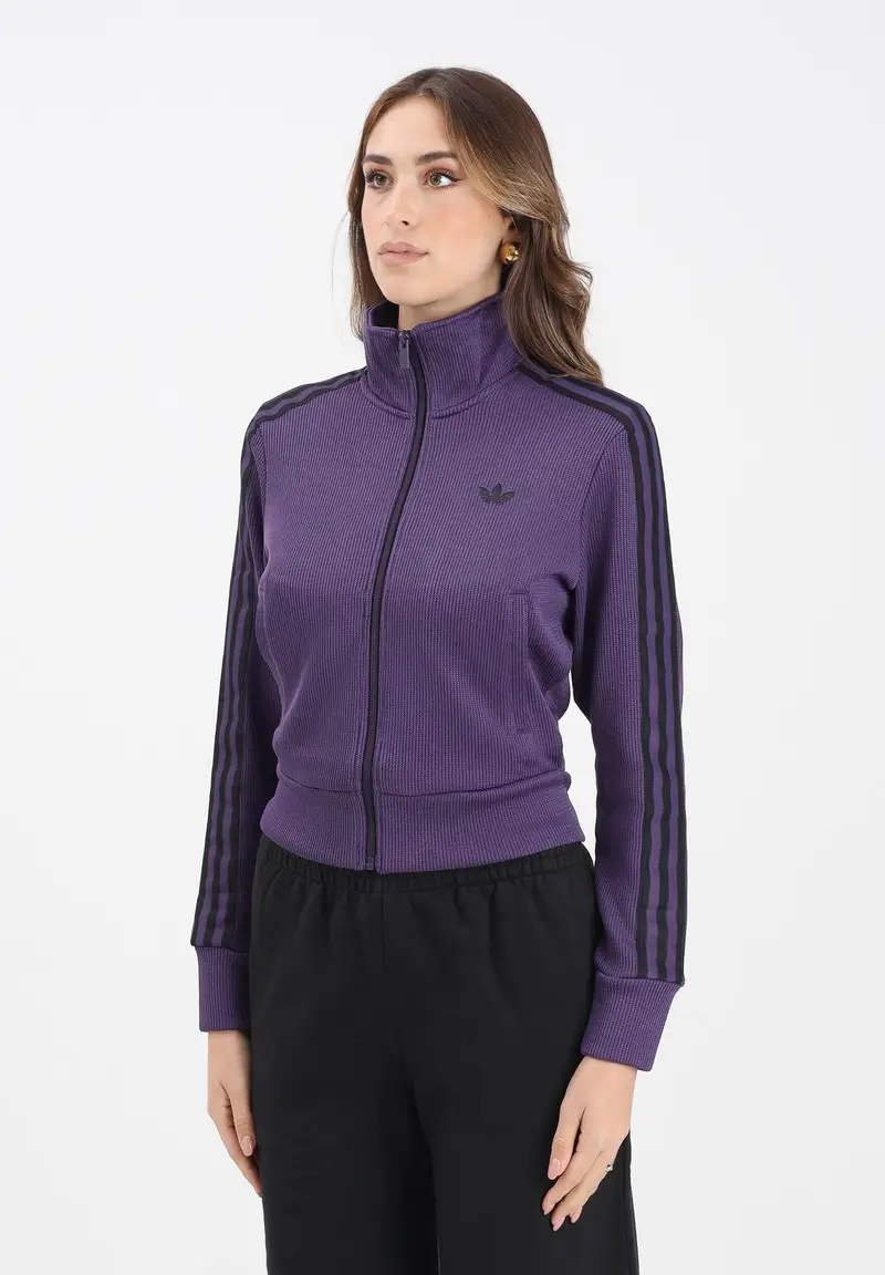 Felpa con zip Firebird Adicolor Knit viola da donna