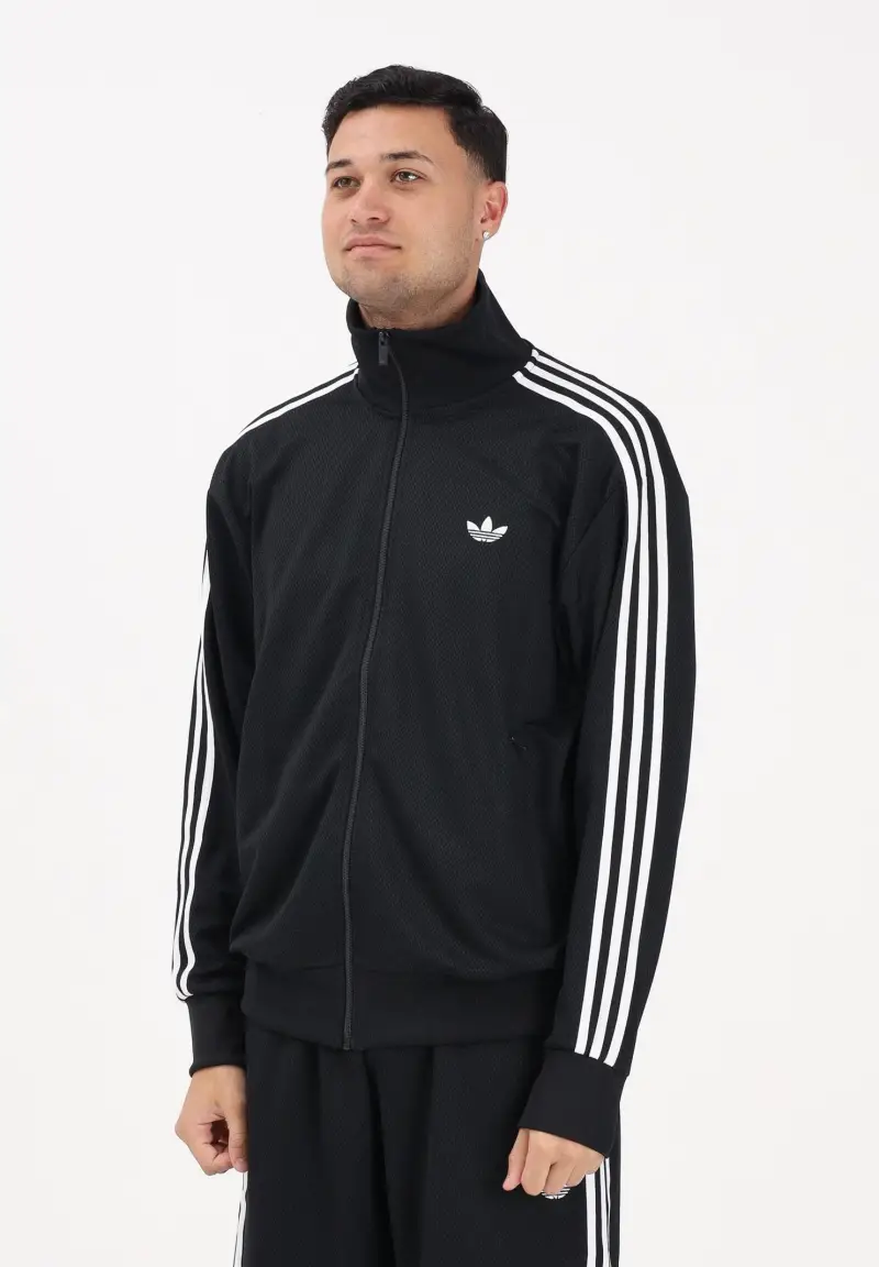 Felpa con zip Firebird Adicolor Mesh nera da uomo