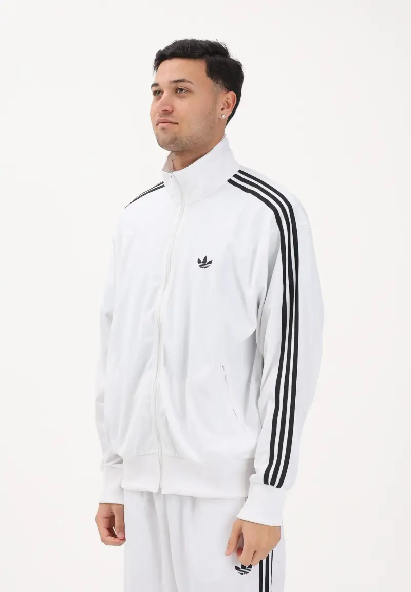 Felpa con zip FIREBIRD bianca e nera da uomo