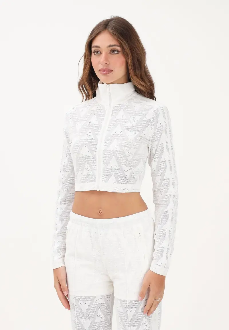 Felpa con zip FIREBIRD CLASSIC LACE bianca da donna