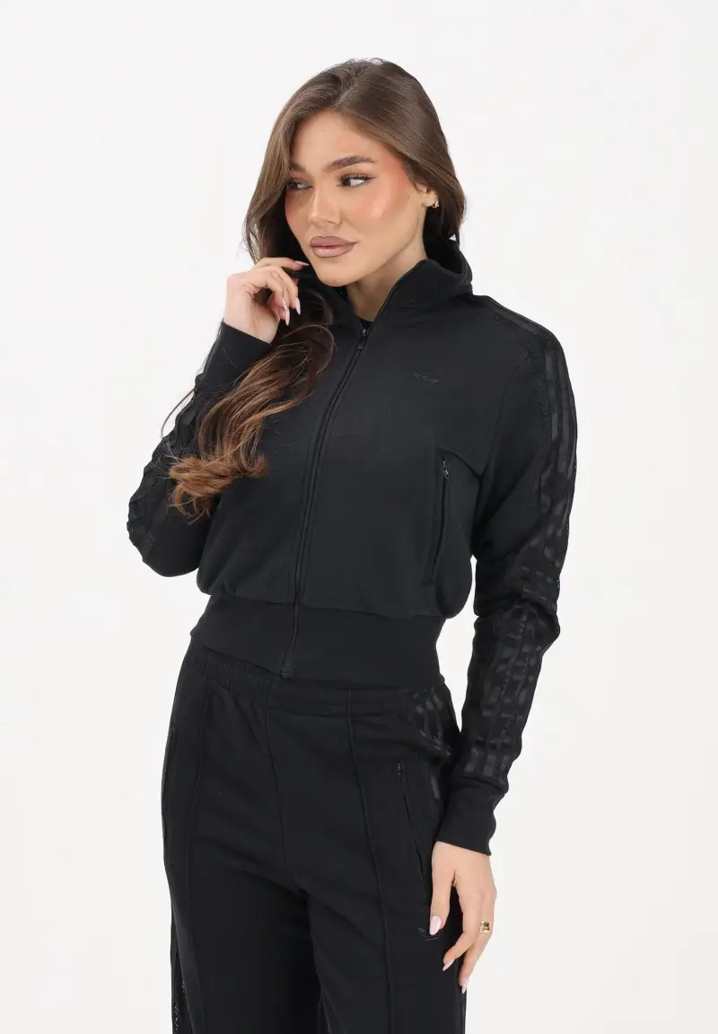 Felpa con zip FIREBIRD LACE nera da donna miniatura 2