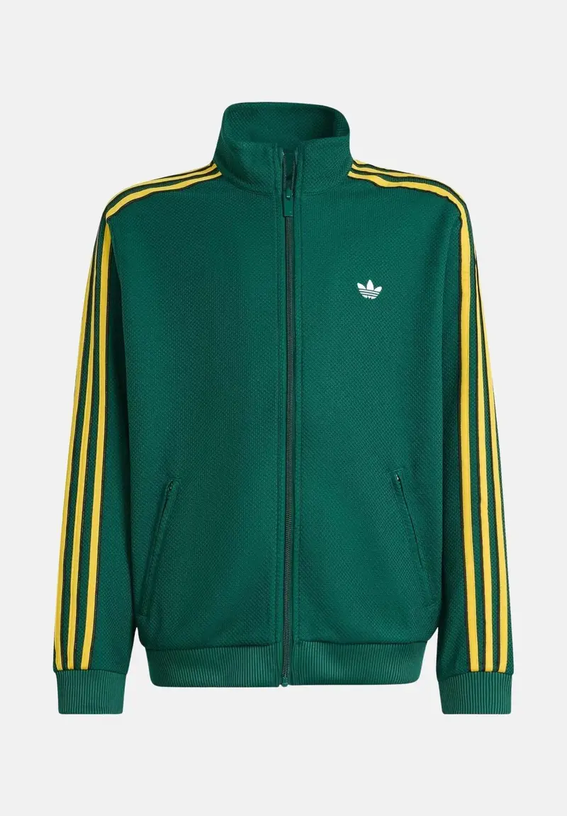 Felpa con zip FIREBIRD LOOSE DOUBLE KNIT verde e giallo per bambino e bambina