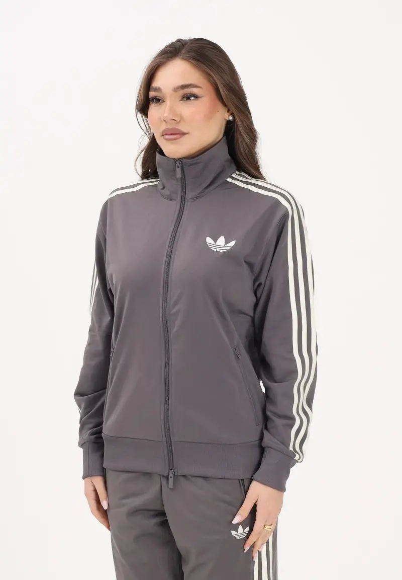 Felpa con zip FIREBIRD LOOSE grigia da donna