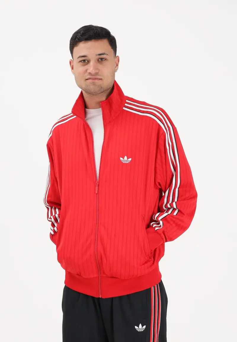 Felpa con zip Firebird Loose Pinstripes rossa da uomo miniatura 2