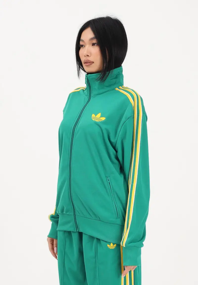 Felpa con zip Firebird Loose verde da donna