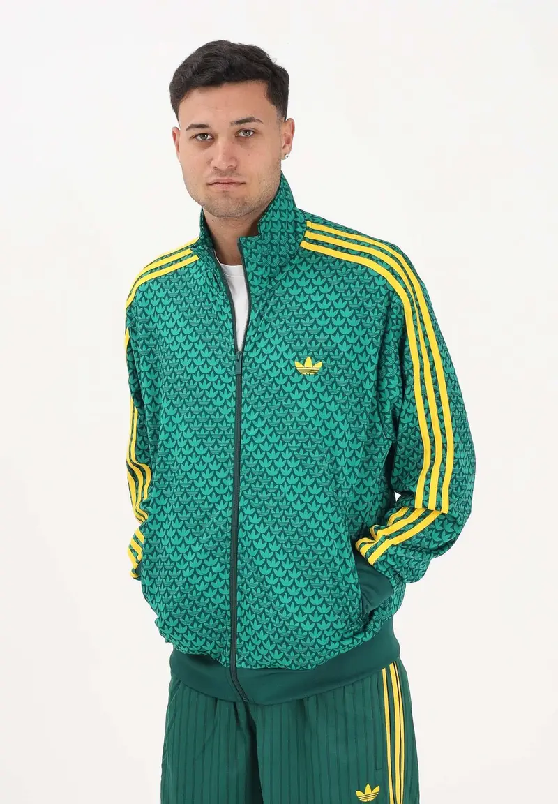 Felpa con zip Loose Firebird Monogram verde e gialla da uomo miniatura 2