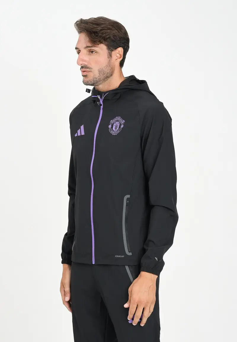 ADIDAS ORIGINALS Felpa con zip Manchester United Tiro 25 Competition Vis nera da uomo
