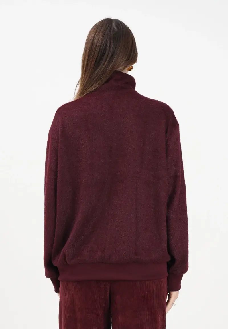 Felpa con zip Mohair Firebird bordeaux da donna miniatura 3