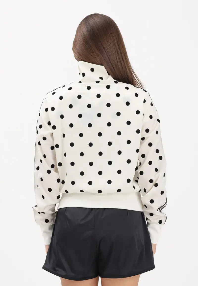Felpa con zip Satin Polka Dots TT panna e nera da donna miniatura 3