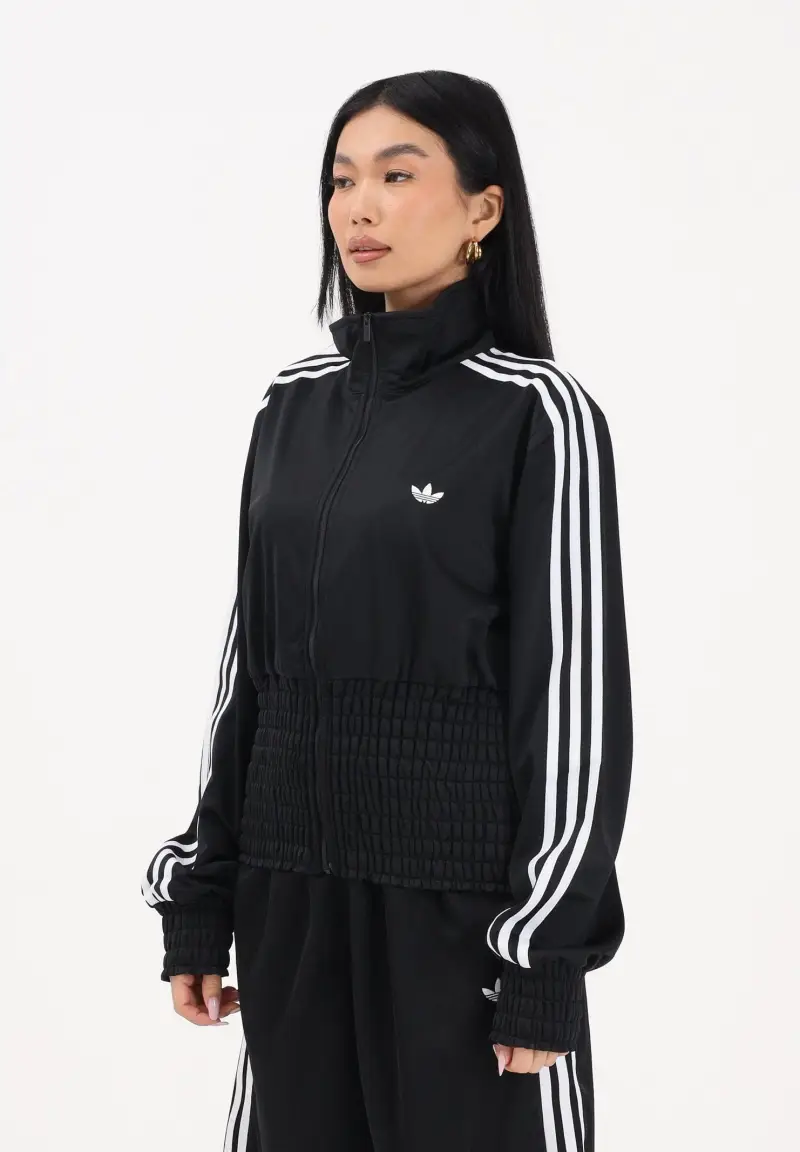 Felpa con zip Smocked Firebird nera da donna