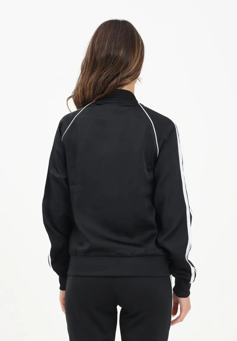 Adidas Originals Felpa con zip SST Adicolor Satin nera da donna miniatura 3