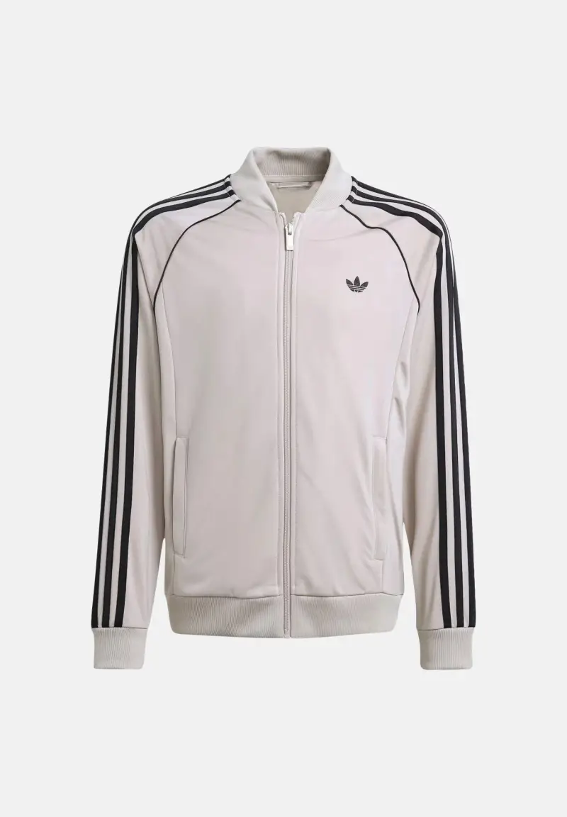 Felpa con zip SST beige per bambino e bambina miniatura 2