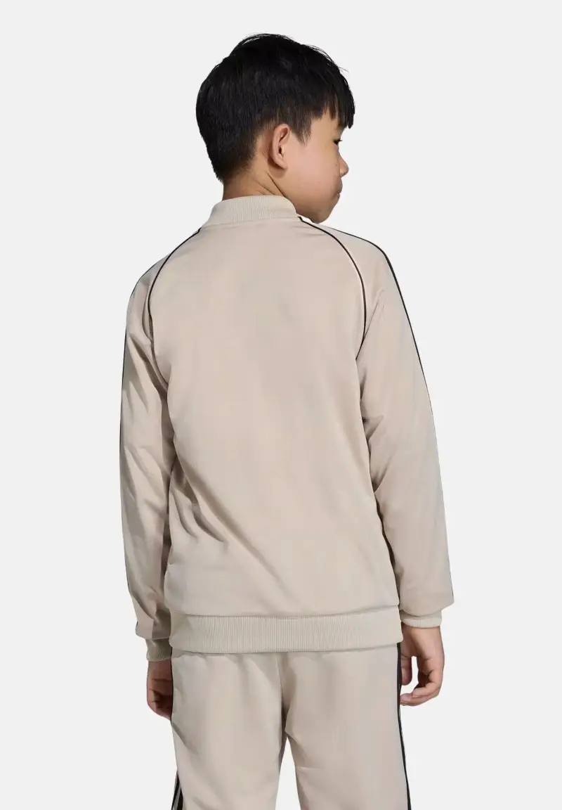 Felpa con zip SST beige per bambino e bambina miniatura 3