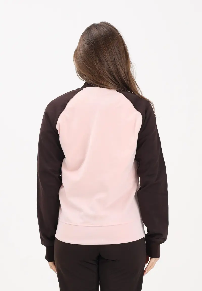 Felpa con zip SST CLASSIC rosa e marrone da donna miniatura 3