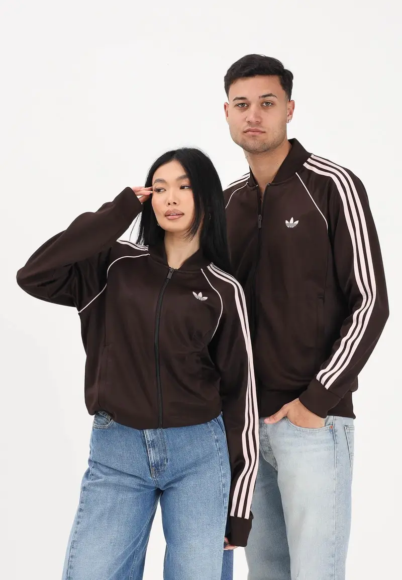 Felpa con zip SST marrone e rosa per uomo e donna miniatura 2