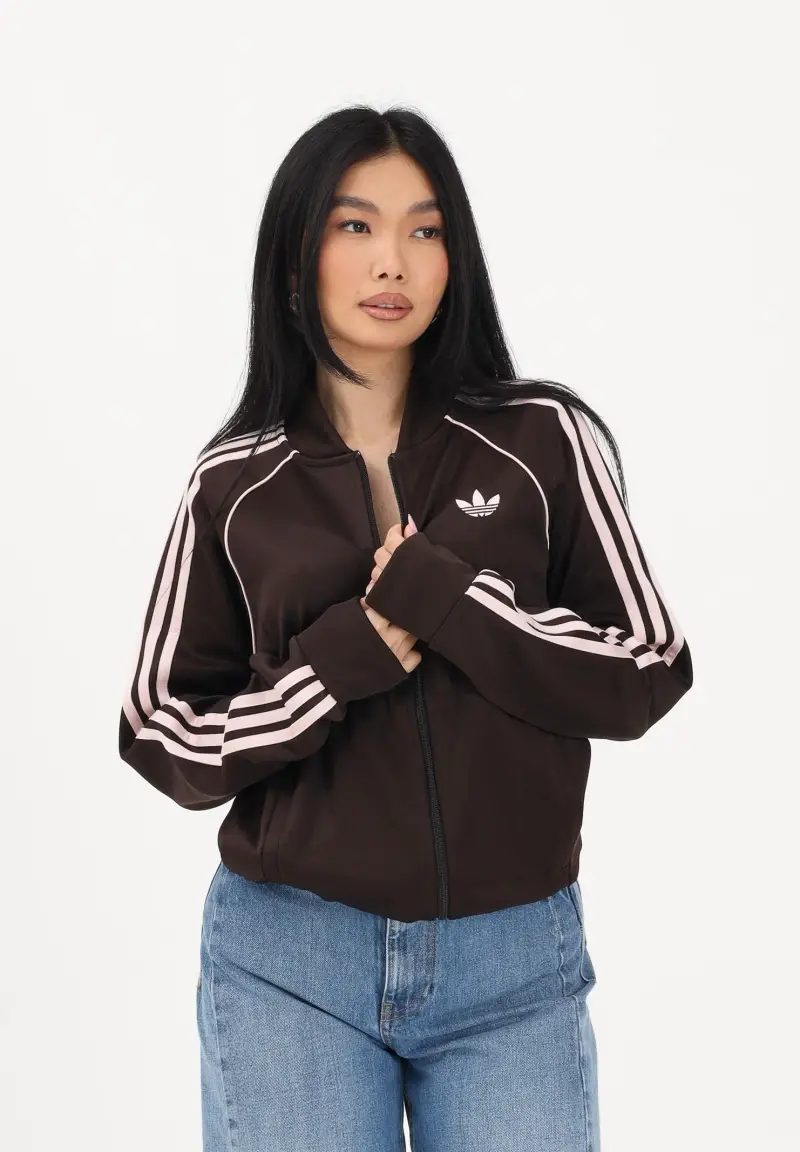 Felpa con zip SST marrone e rosa per uomo e donna miniatura 3