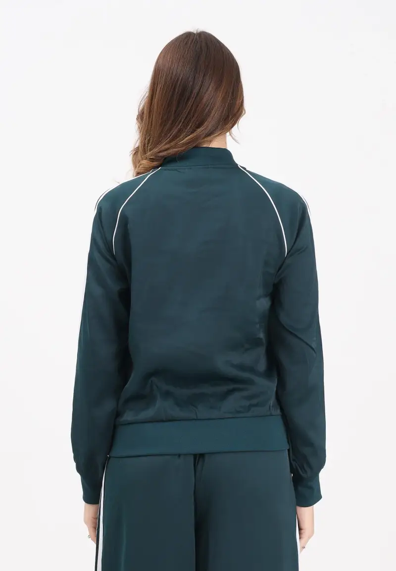 Felpa con zip SST verde scuro da donna miniatura 3