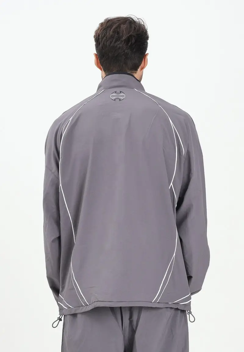 Felpa con zip Teamgeist Adicolor grigia da uomo miniatura 3