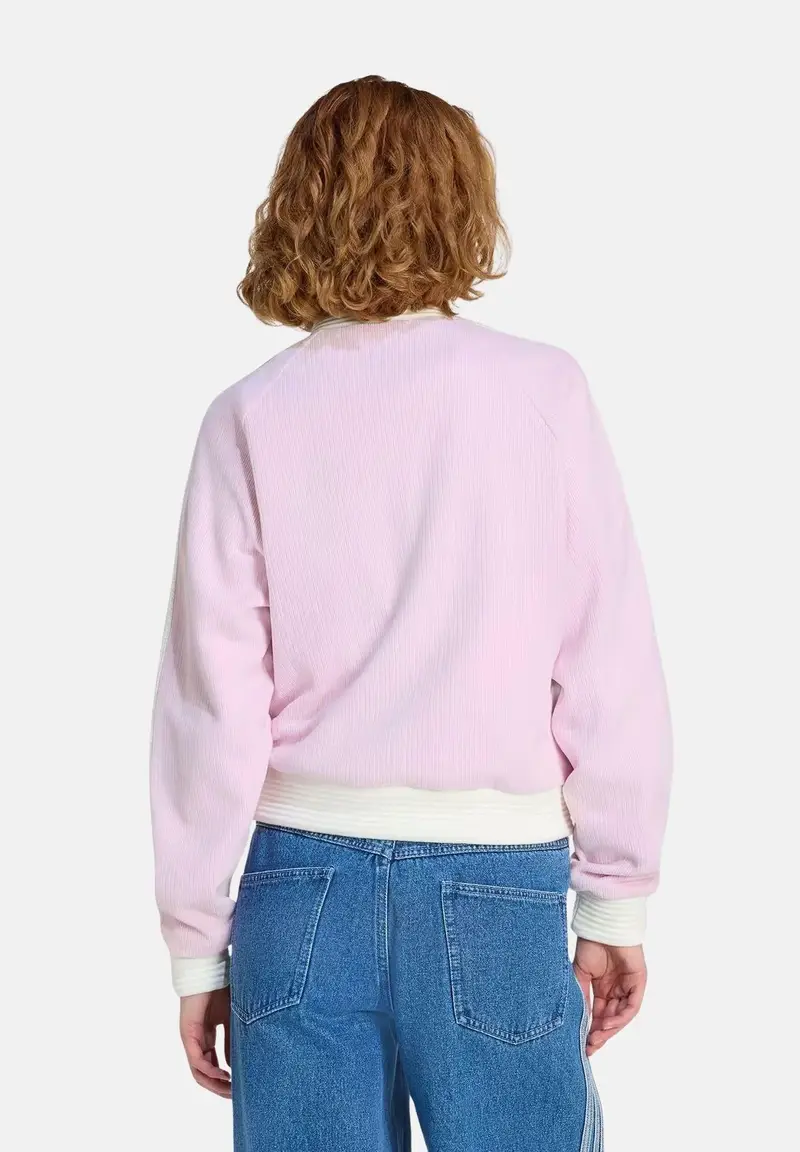Felpa con zip Velour Knit rosa da donna miniatura 3
