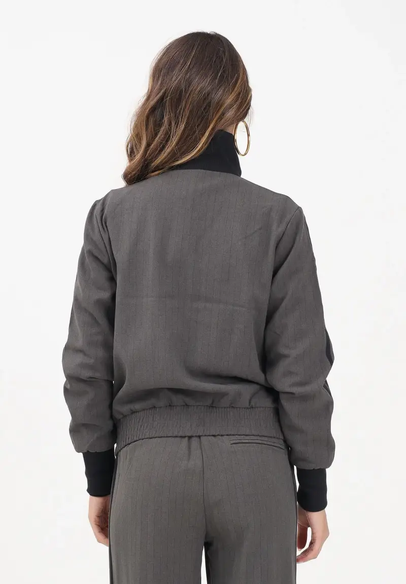 Felpa con zip verde militare da donna miniatura 3