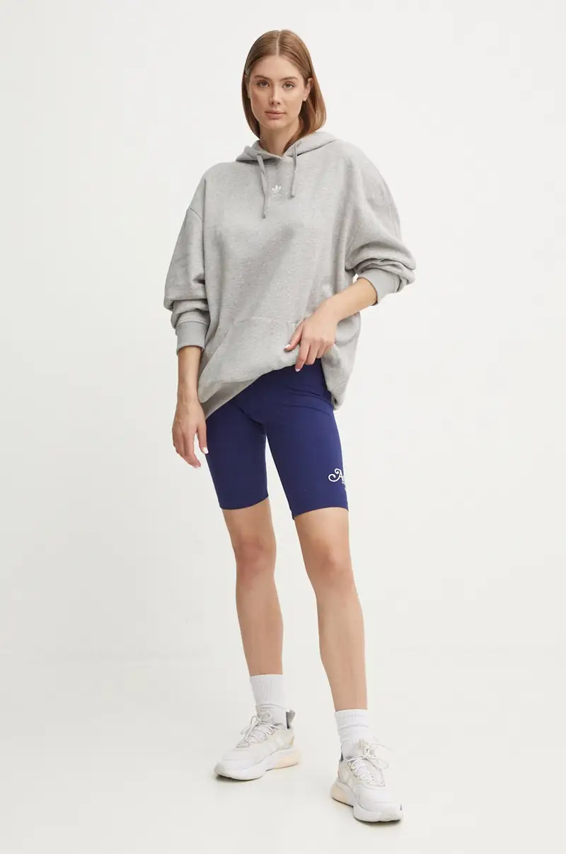 felpa donna colore grigio con cappuccio IY7345 miniatura 2