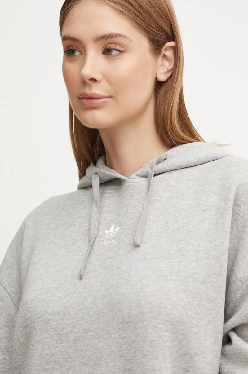 felpa donna colore grigio con cappuccio IY7345 miniatura 4