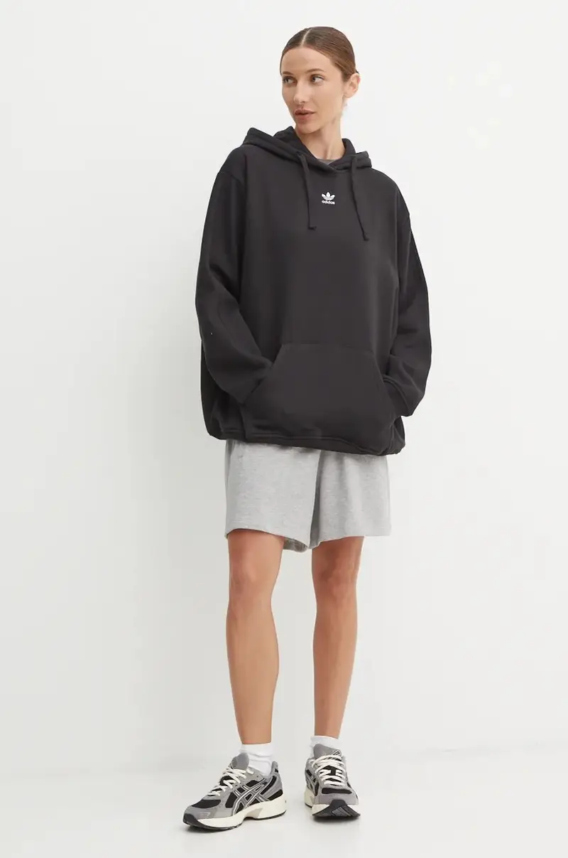 felpa donna colore nero con cappuccio IY7344 miniatura 2