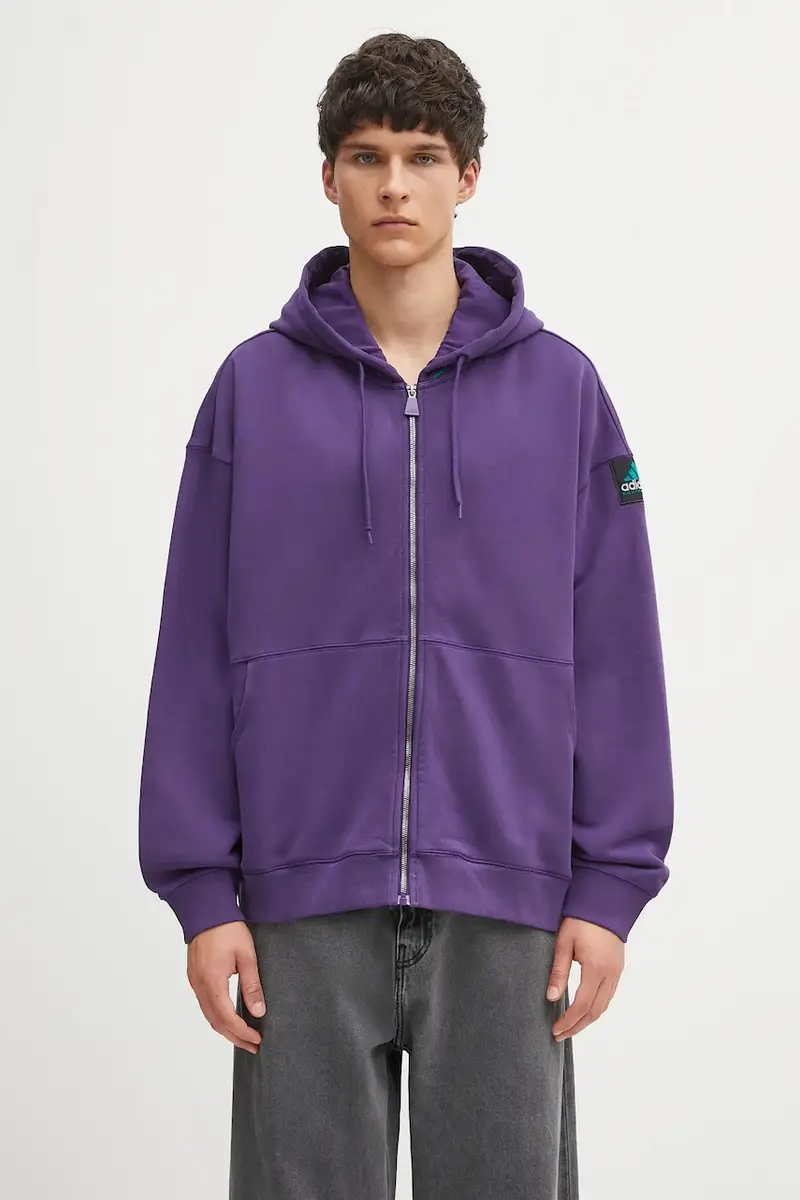 felpa EQT Hoodie uomo colore violetto con cappuccio JX1573