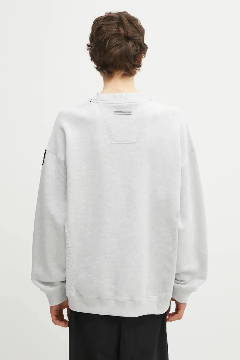 felpa Equipment Crew Grigio miniatura 3