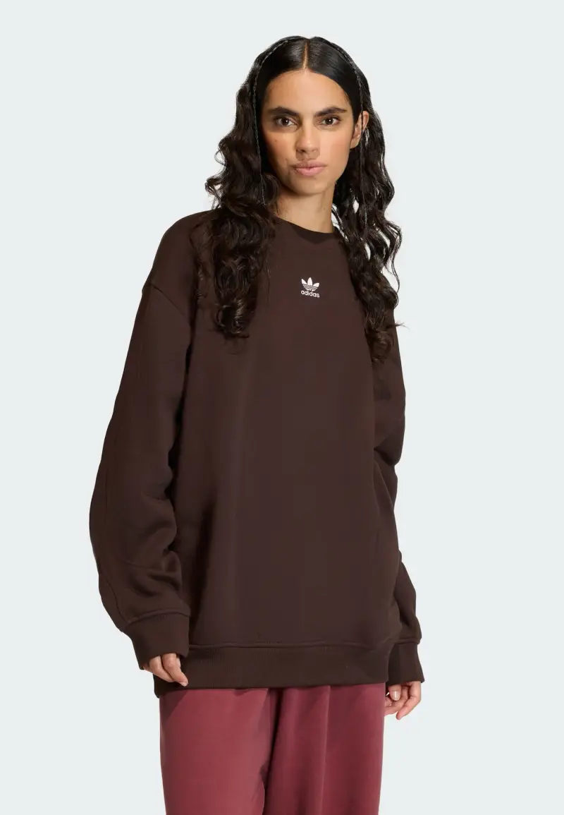 Felpa Essentials Fleece Long Oversized Crew marrone miniatura 3