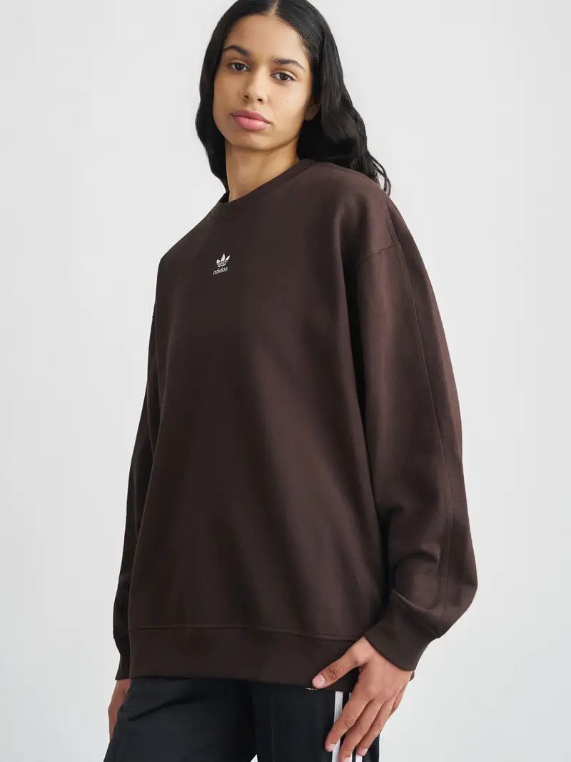 Felpa Essentials marrone scuro / bianco miniatura 2