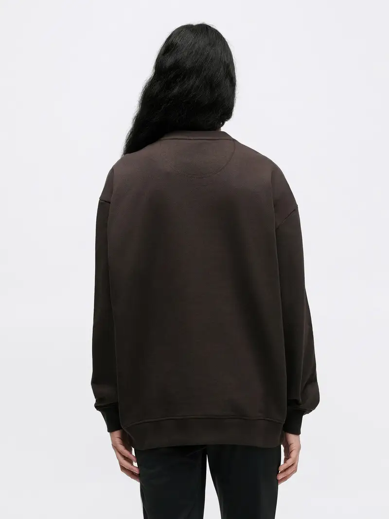 Felpa Essentials marrone scuro / bianco miniatura 3