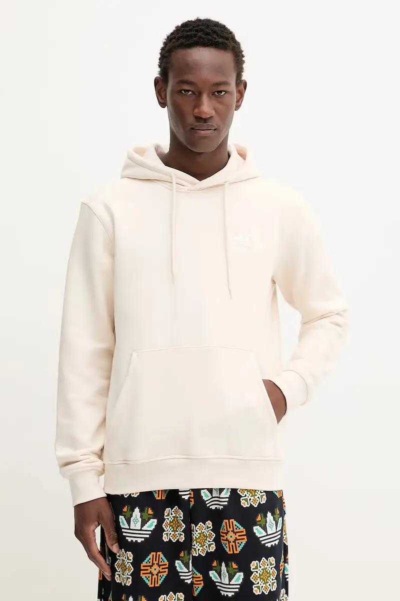 felpa Essentials uomo colore beige con cappuccio HZ3598