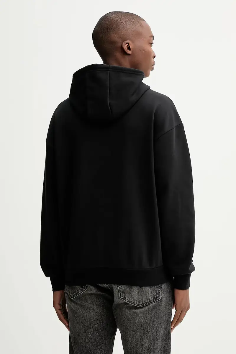 felpa Front ST uomo colore nero con cappuccio con applicazione JV9879 miniatura 3