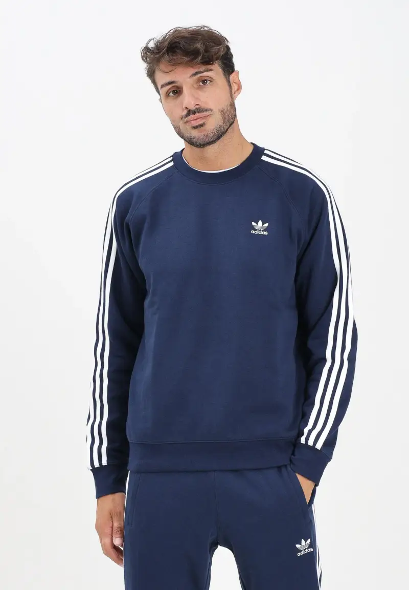 Felpa girocollo Adicolor Classics 3-Stripes Crew blu da uomo miniatura 2