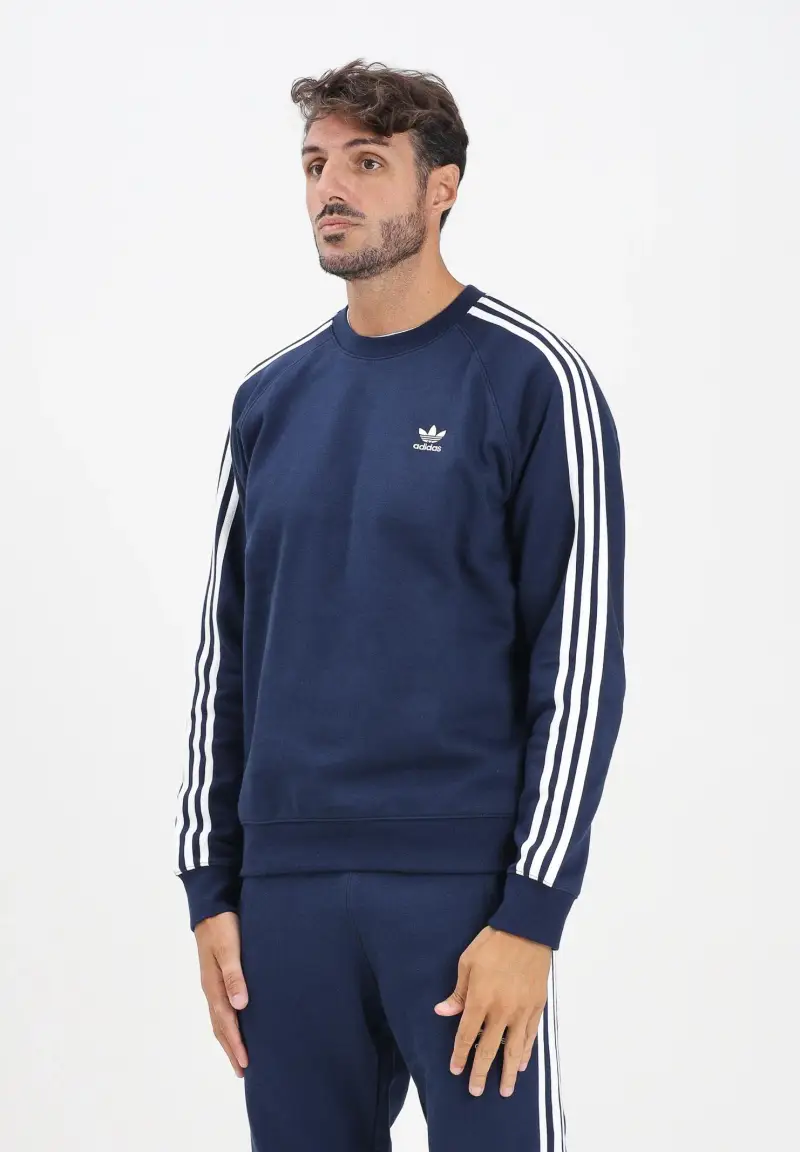 Felpa girocollo Adicolor Classics 3-Stripes Crew blu da uomo