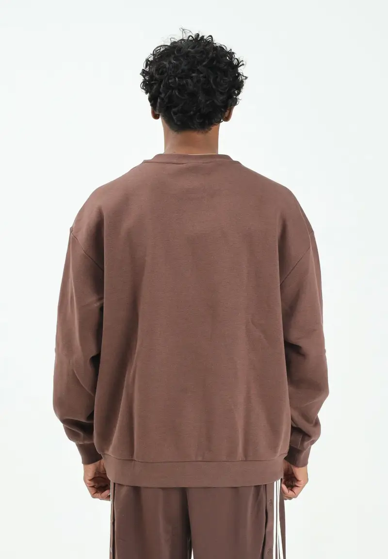 Felpa girocollo adicolor Oversized Crew marrone da uomo miniatura 3