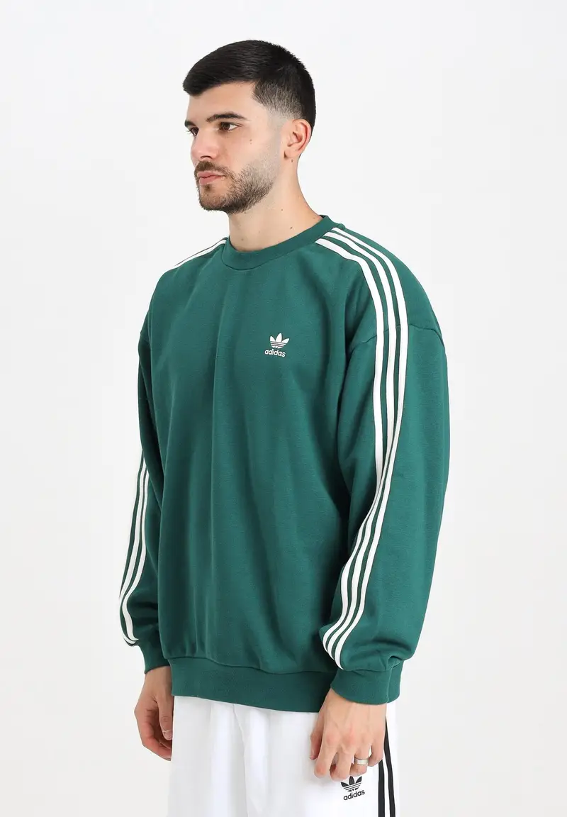 Felpa girocollo Adicolor Oversized Crew verde da uomo