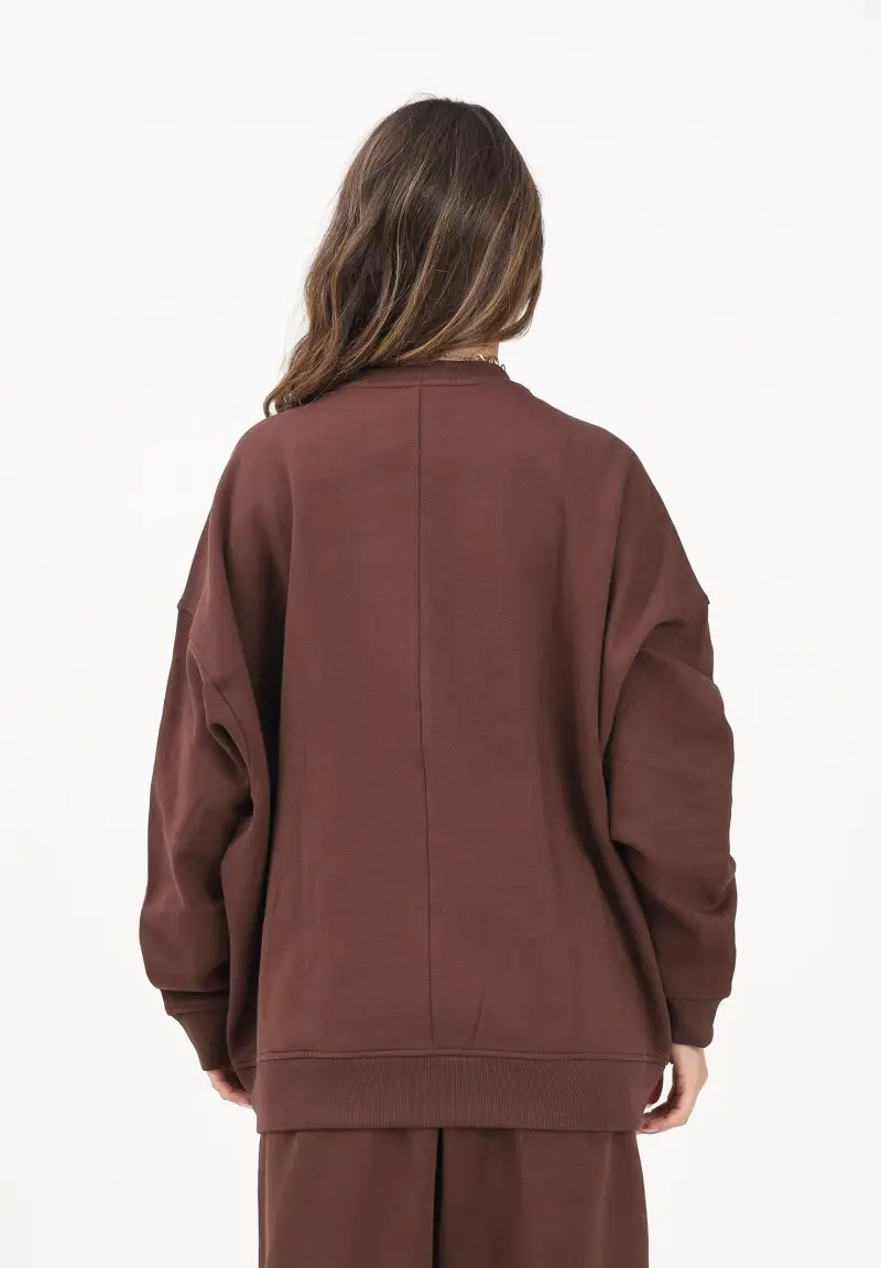 Felpa girocollo Essentials Linear Oversized Crew marrone da donna miniatura 3